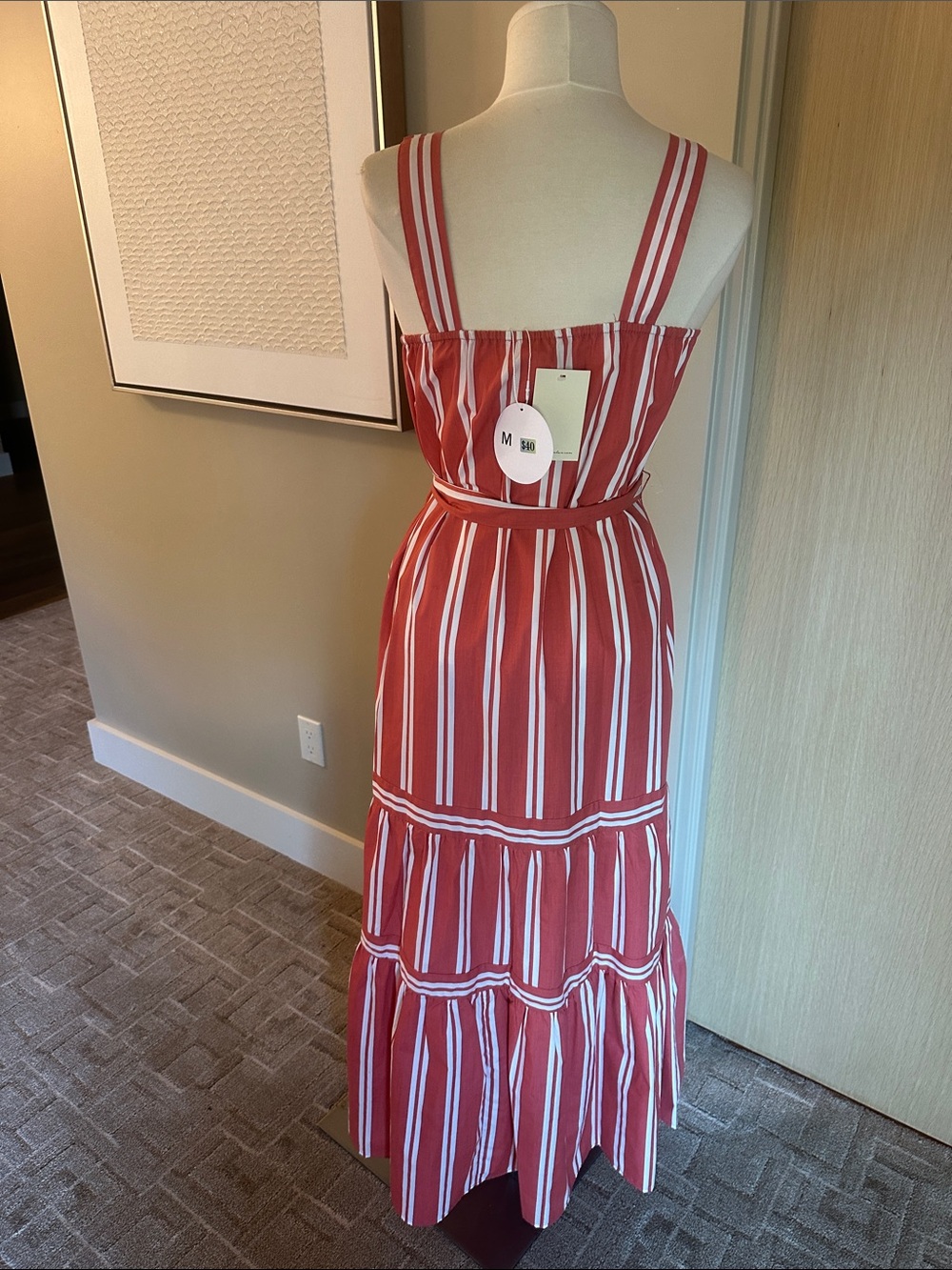 Elan Pink-Red Striped Summer Dress - Picture 9 of 9
